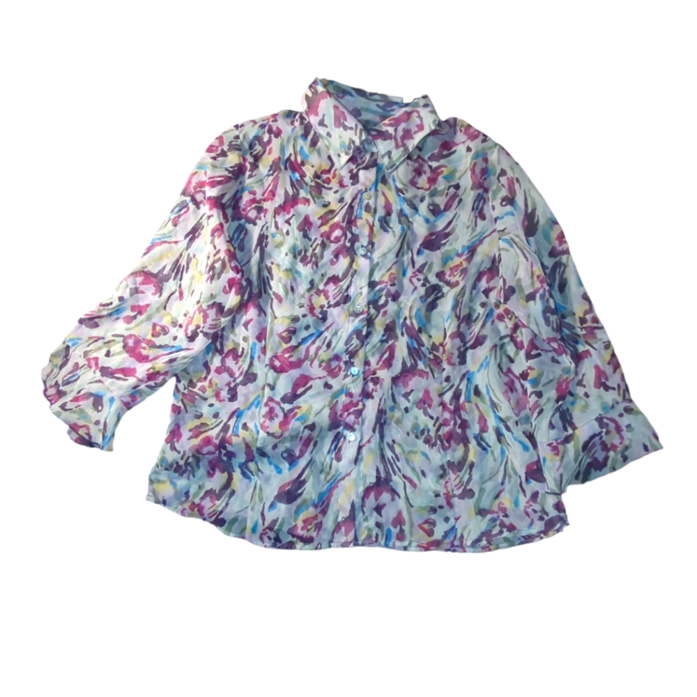 Unknown Maker See Through Button Up Blouse NO TAGS PLEASE READ